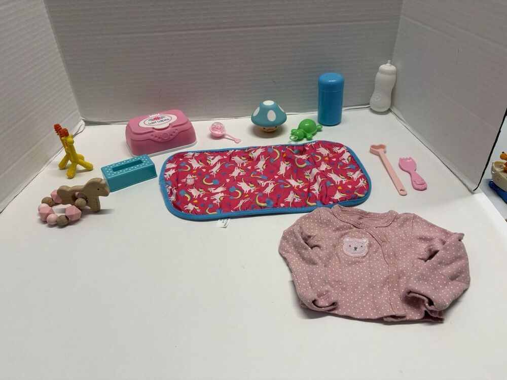 13 Piece Custom Lot Babydoll Accessories Play Set.